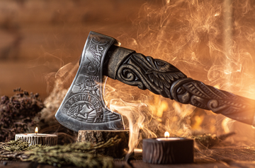 Raven Viking axe