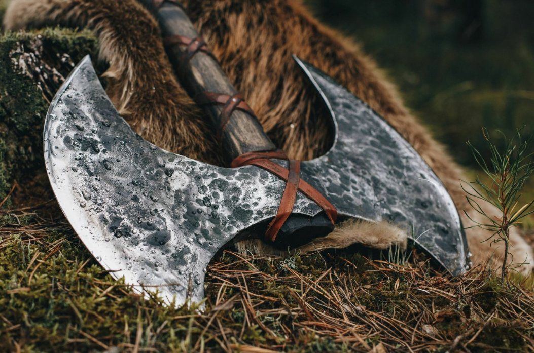 double sided viking axe