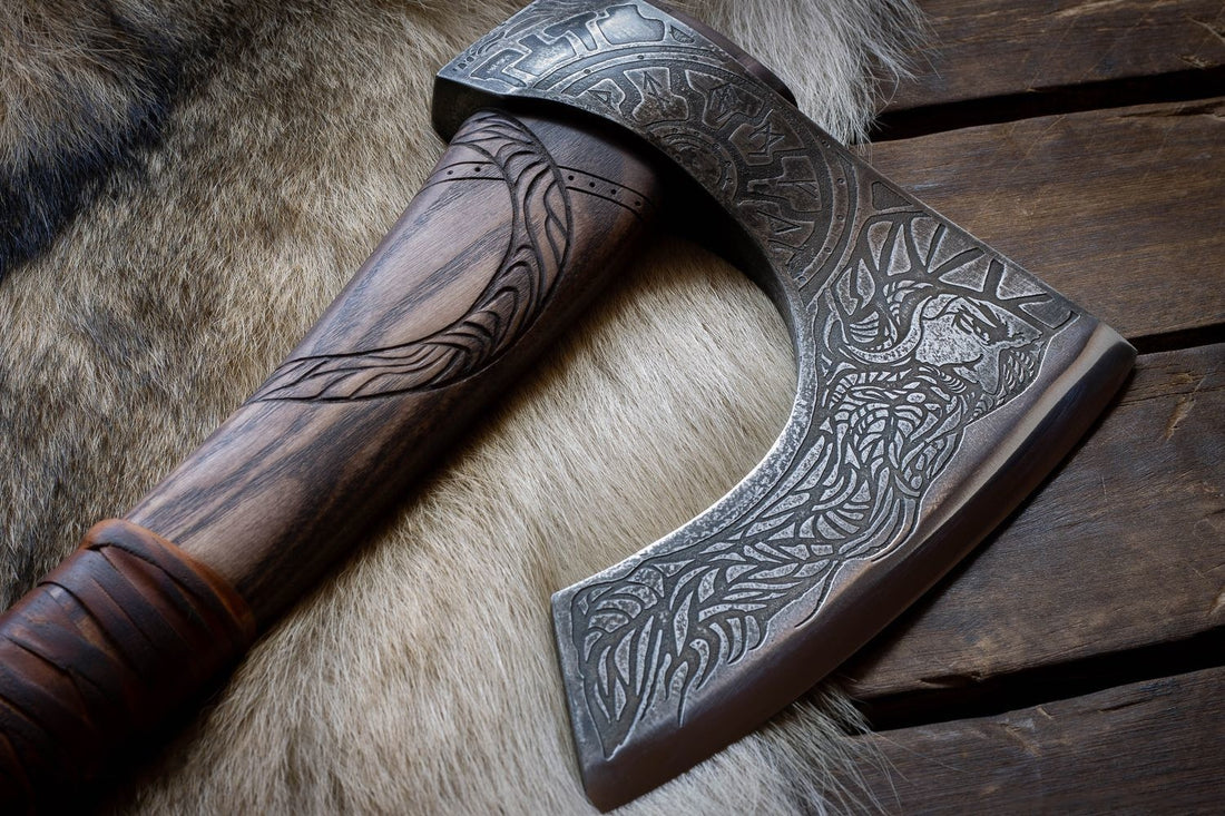 Bearded viking axe