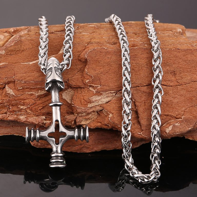 Wolf cross necklace