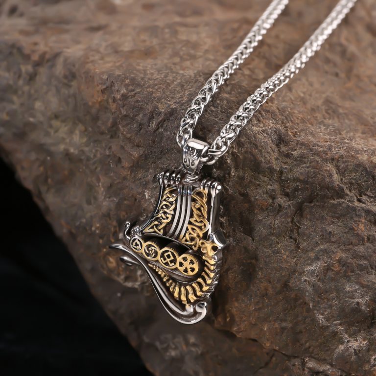 Viking ship necklace