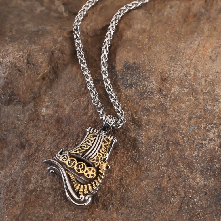 Viking ship necklace