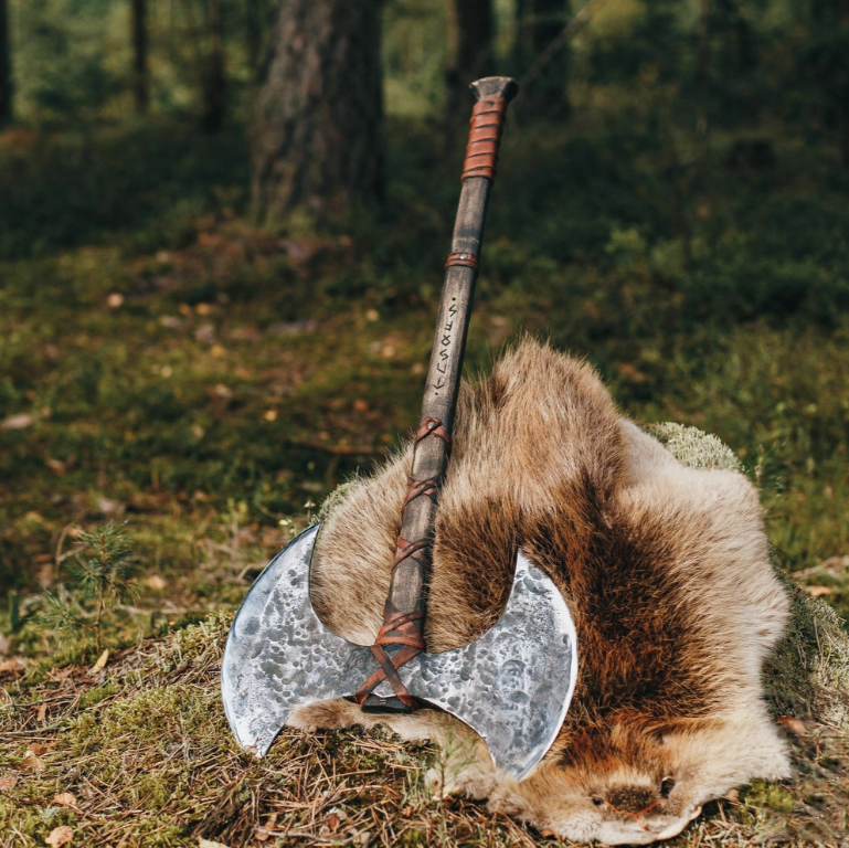 double sided viking axe