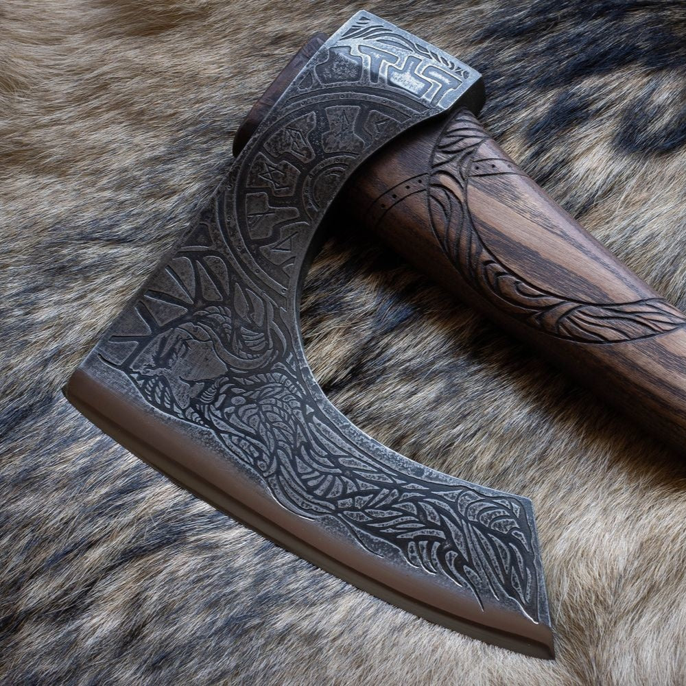 Bearded viking axe