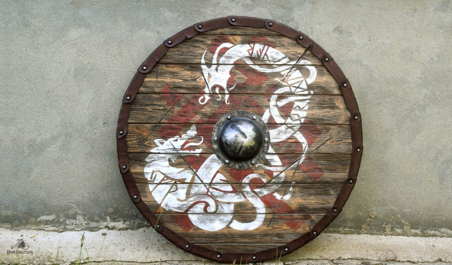 Wolf and Dragon Norse Shield