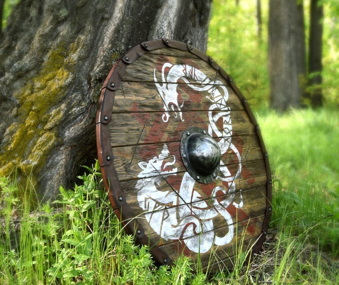 Wolf and Dragon Norse Shield