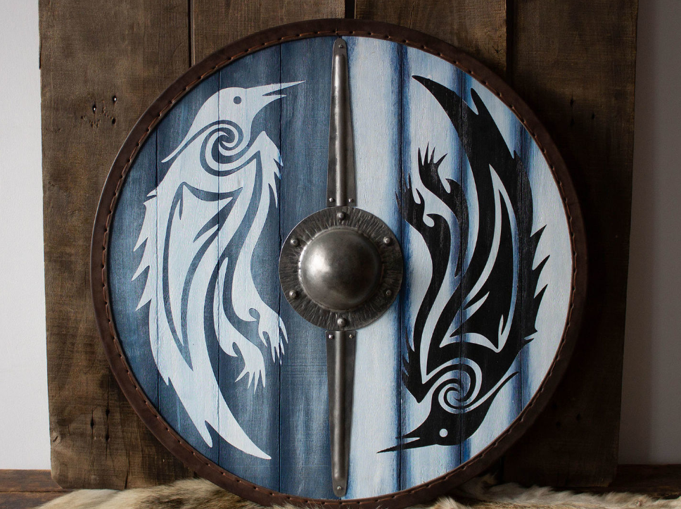 Raven viking shield