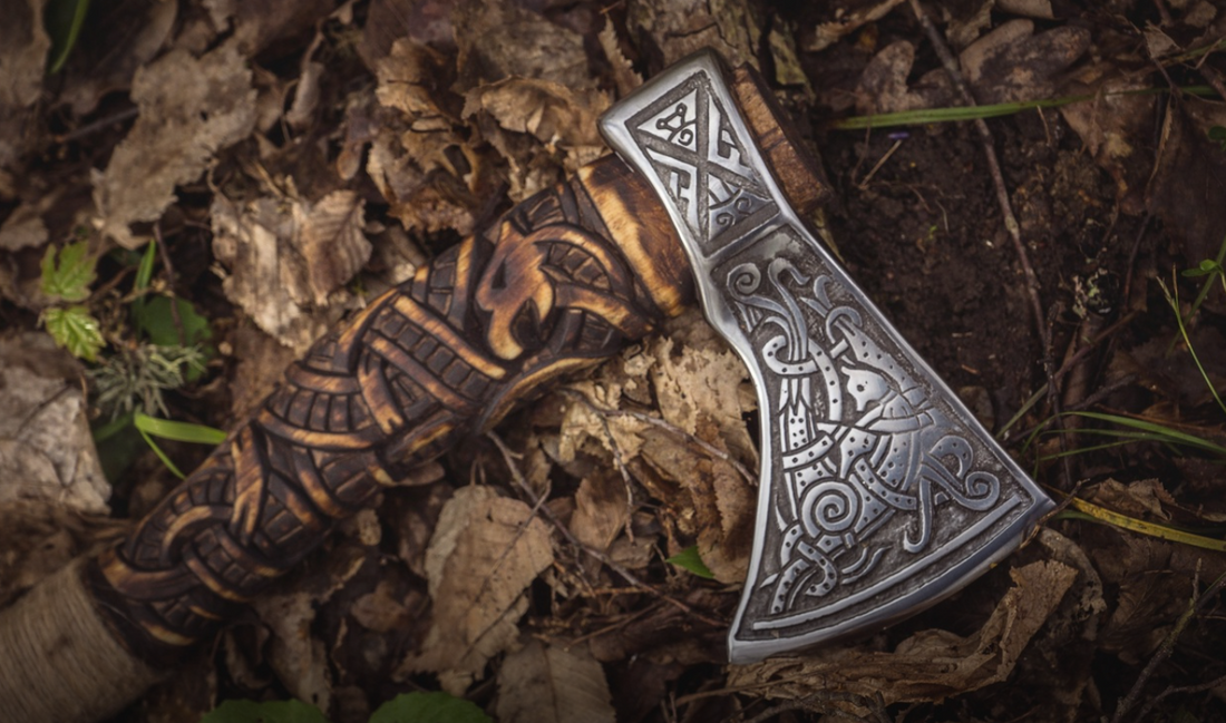 Engraved viking axe