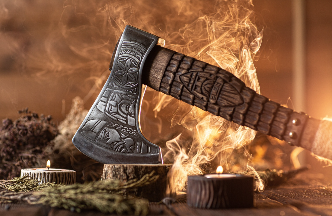 Custom viking axe