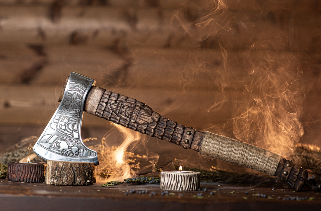 Custom viking axe