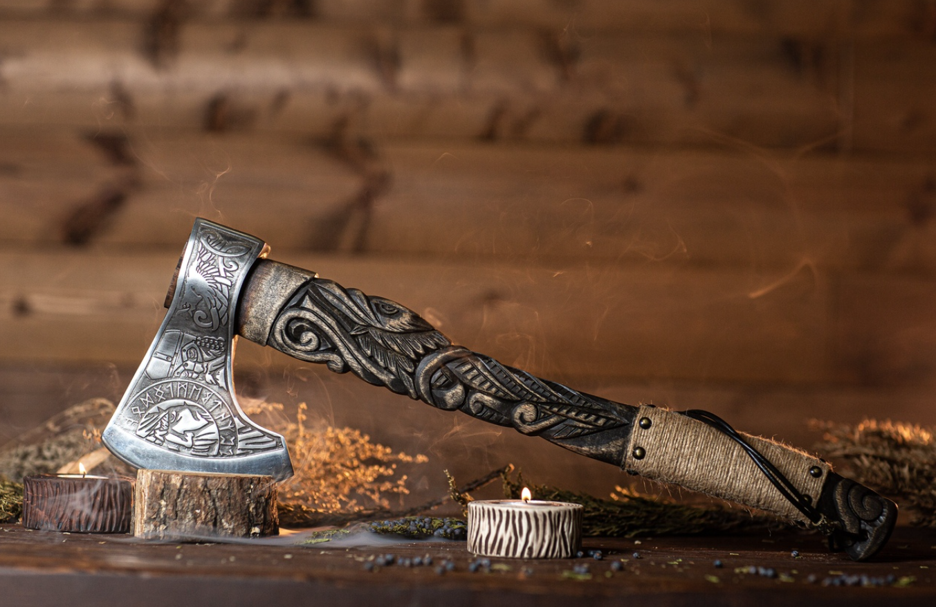 Norse axe raven