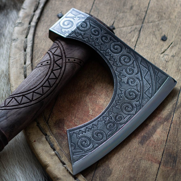 engraved bearded axe
