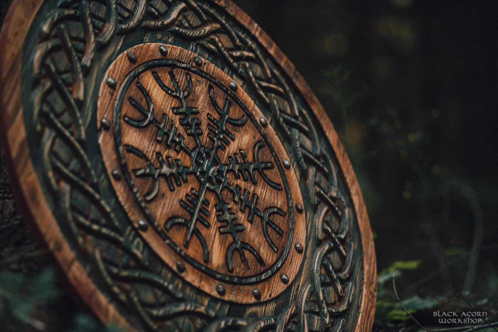 Carved viking shield
