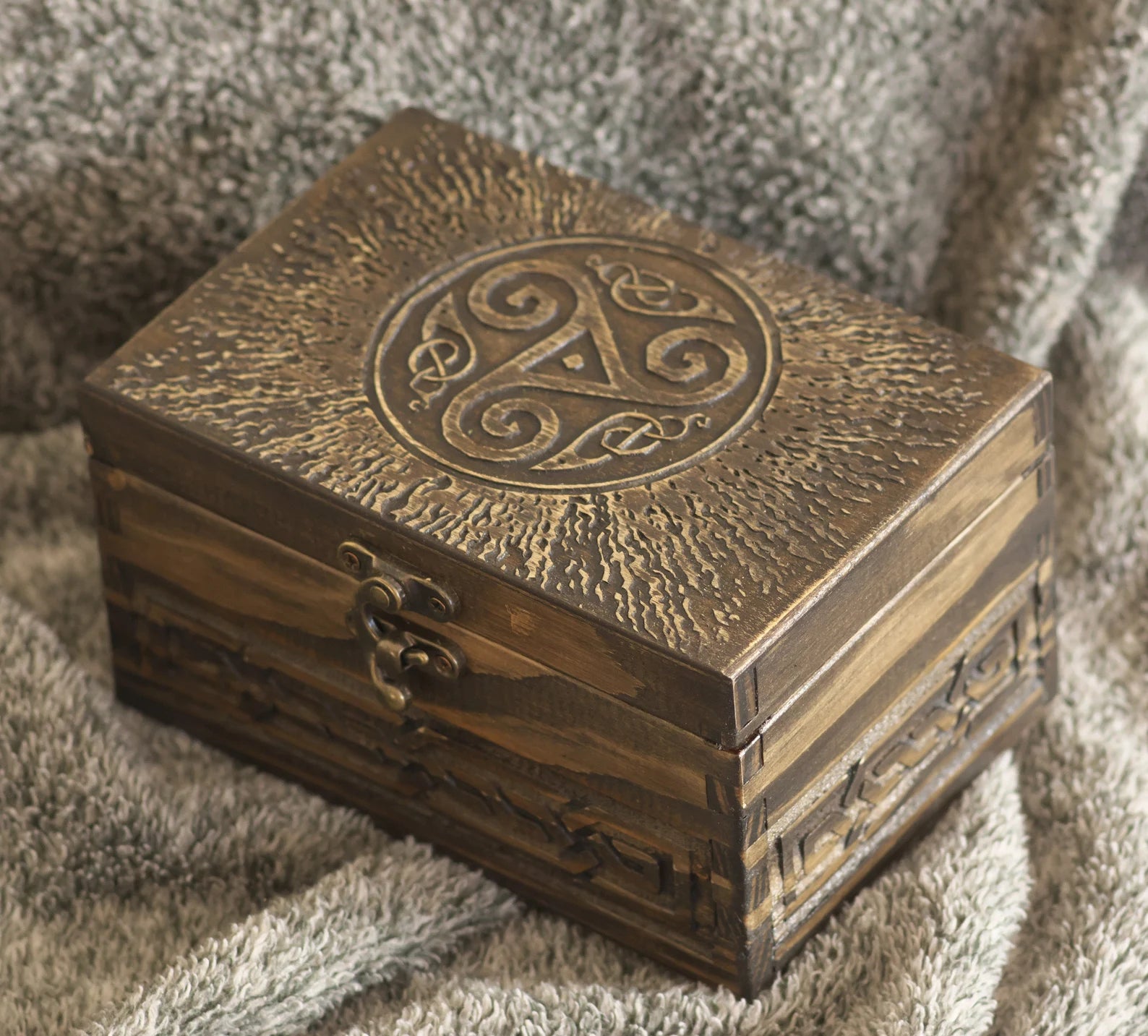 celtic wooden chest