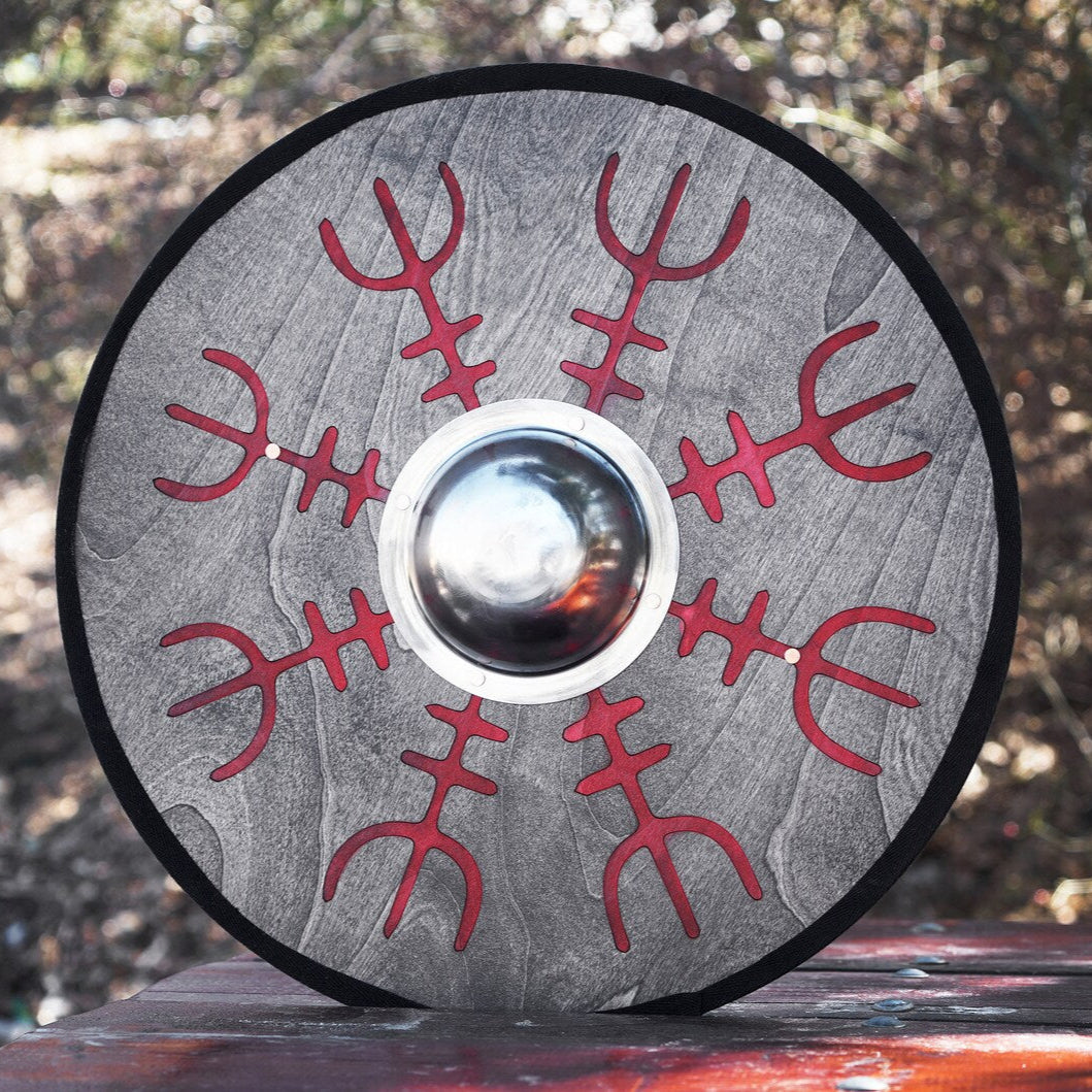 Vegvisir Nordic Shield | Viking Compass Shield for Reenactment & Decor