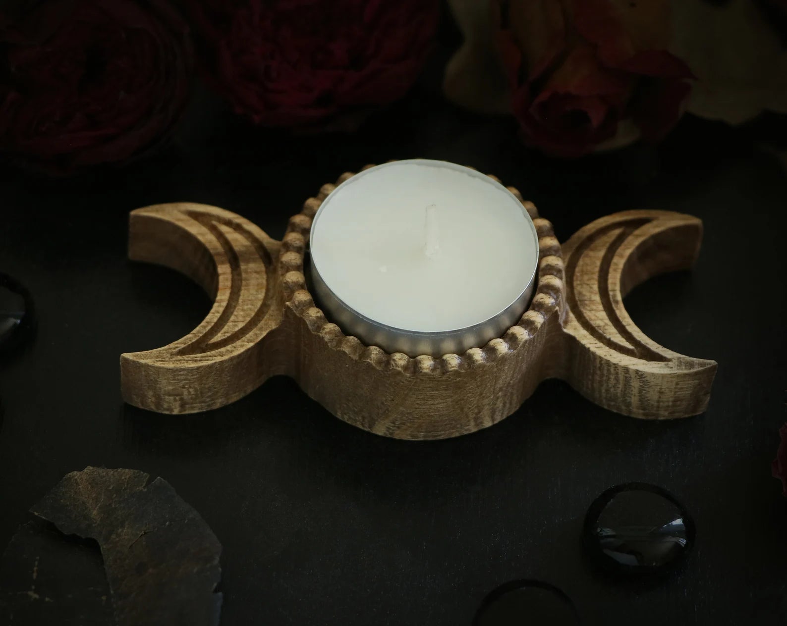 Moon candle holder