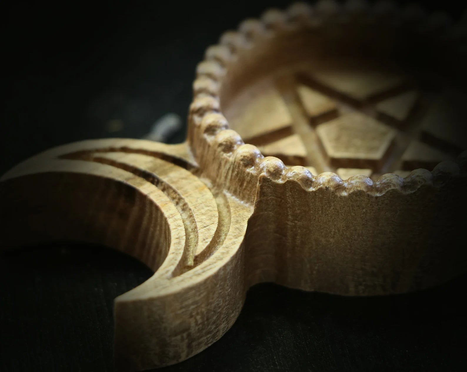 Wooden carved moon