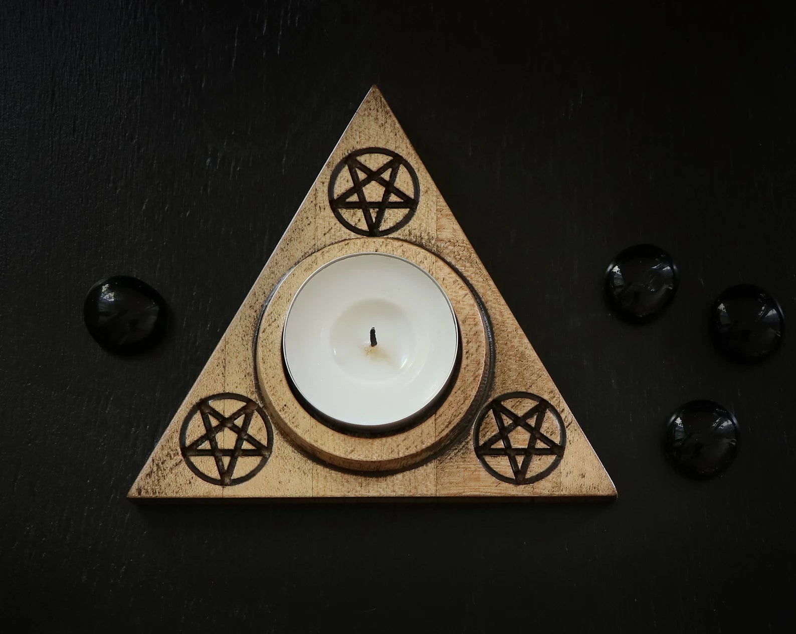 Wooden candle holder