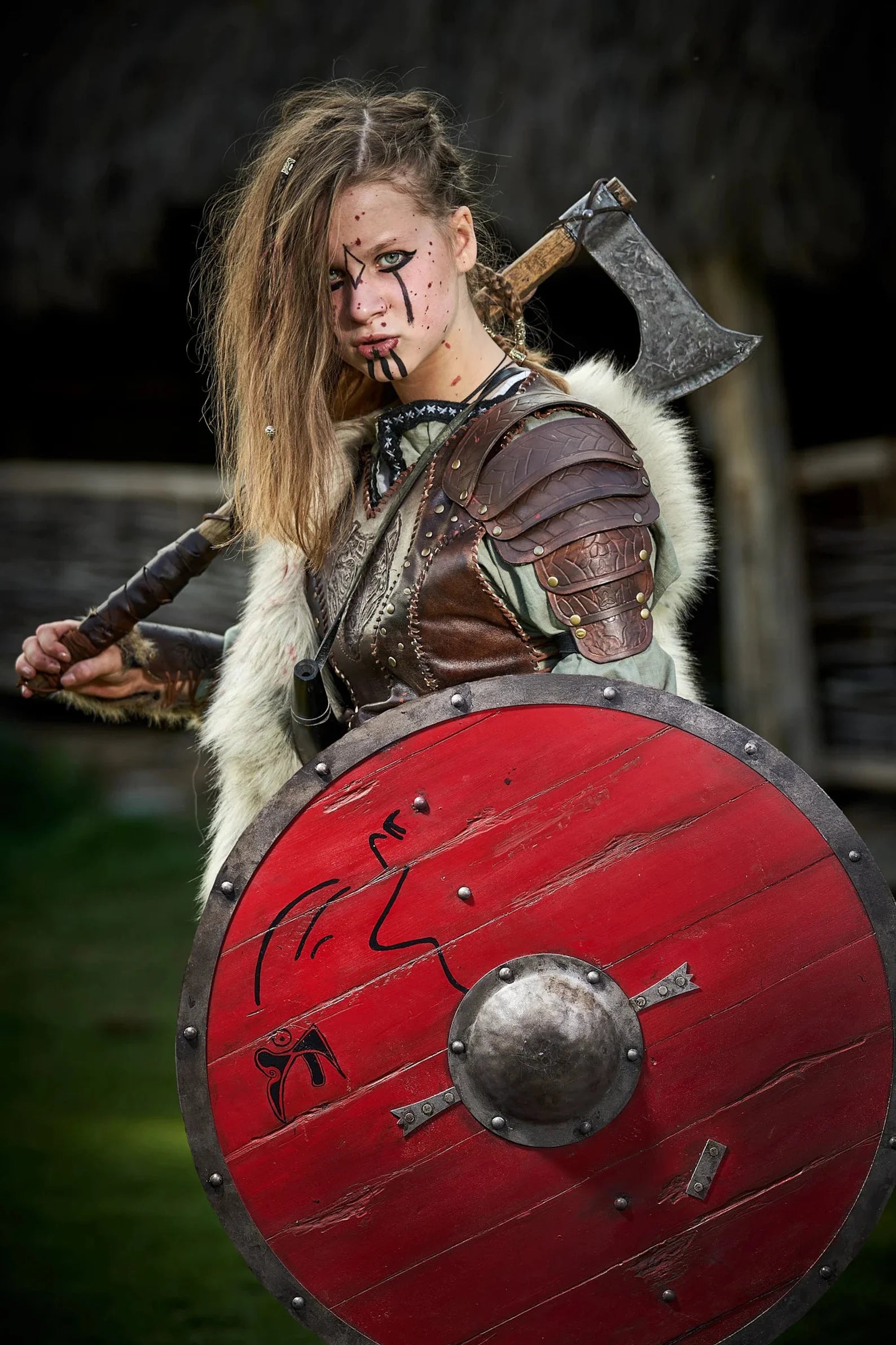 Wooden warrior shield