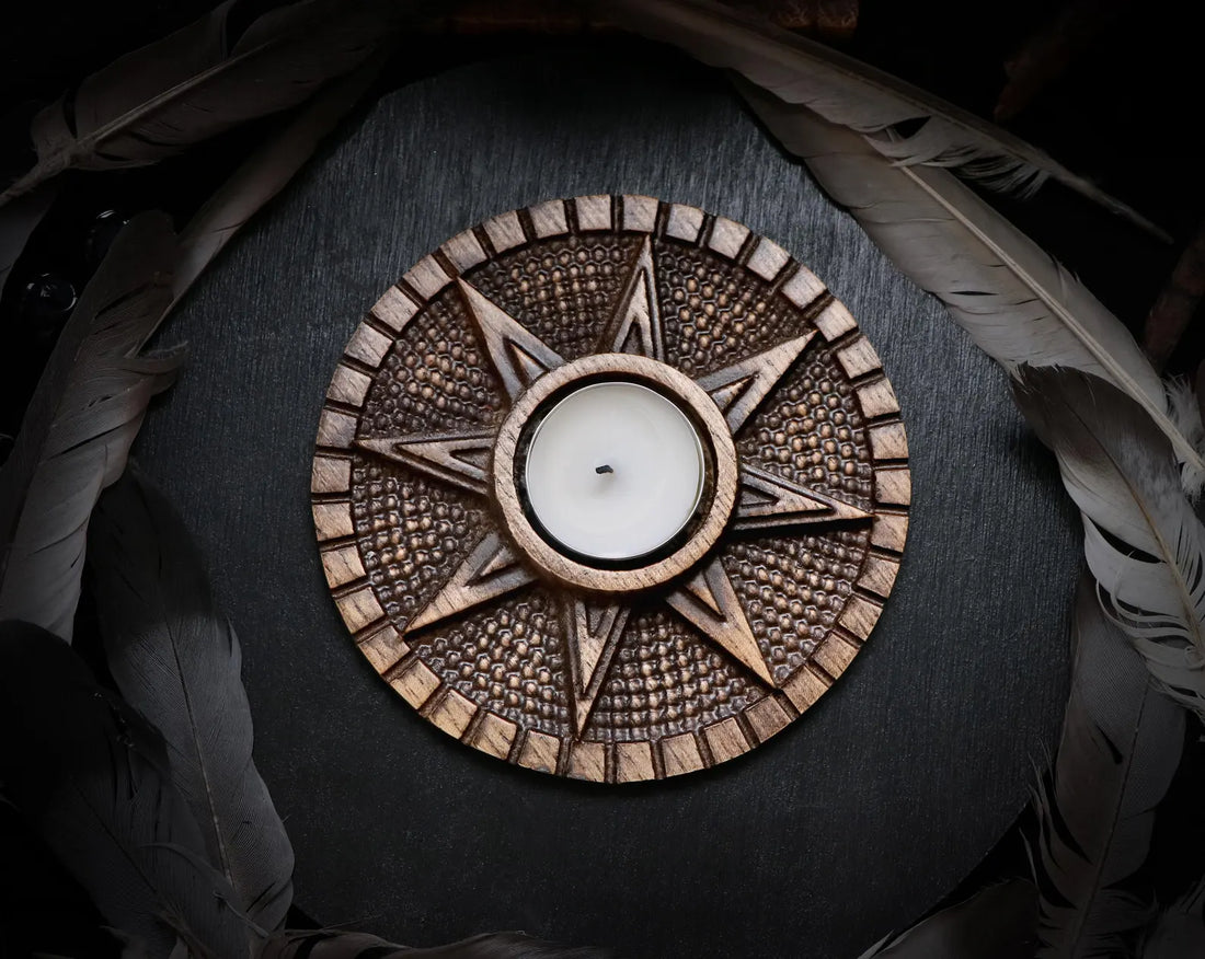 wooden candle holder