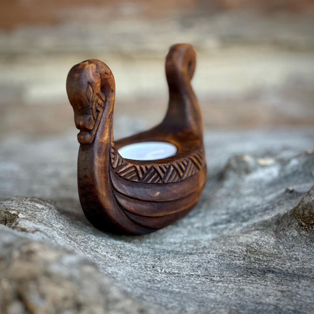 viking ship candle holder