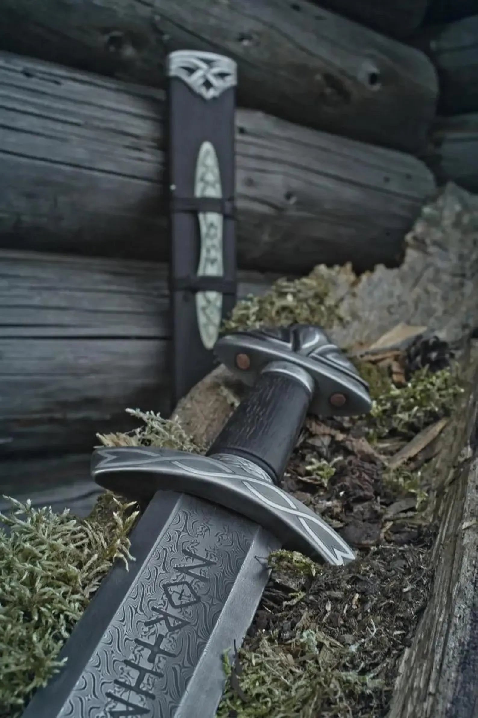 engraved viking sword